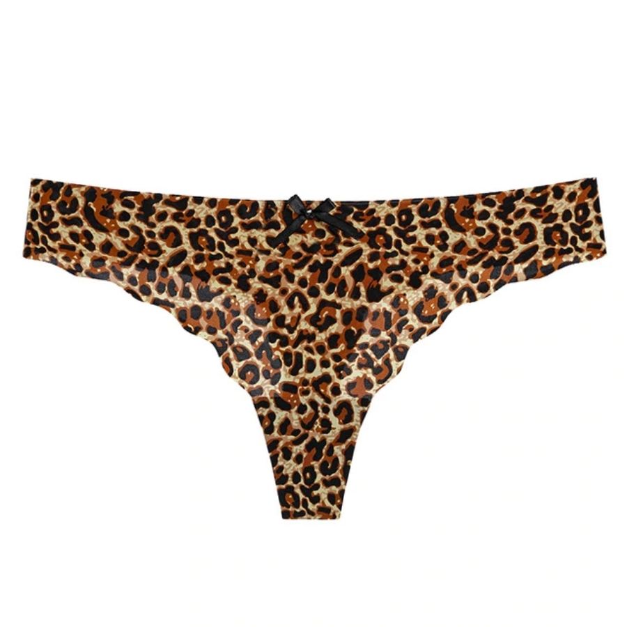 Silk Sexy Hot Women Thongs G string Seamless Panties Leopard Fashion