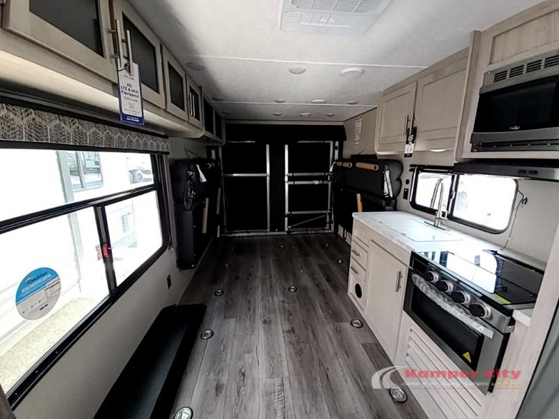 The garage space in the coachman Catalina trailblazer travel trailer toy hauler