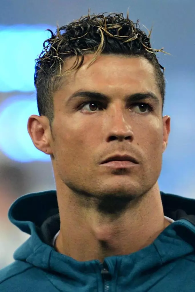 Ronaldo rocking the blonde curl highlights