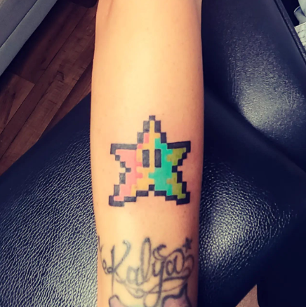 Pixel Art Star Tattoo