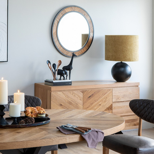 Ellipse Oak Mirror from EZ Living Furniture.