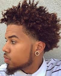 Drop Fade Haircut for Long Hair with Curls