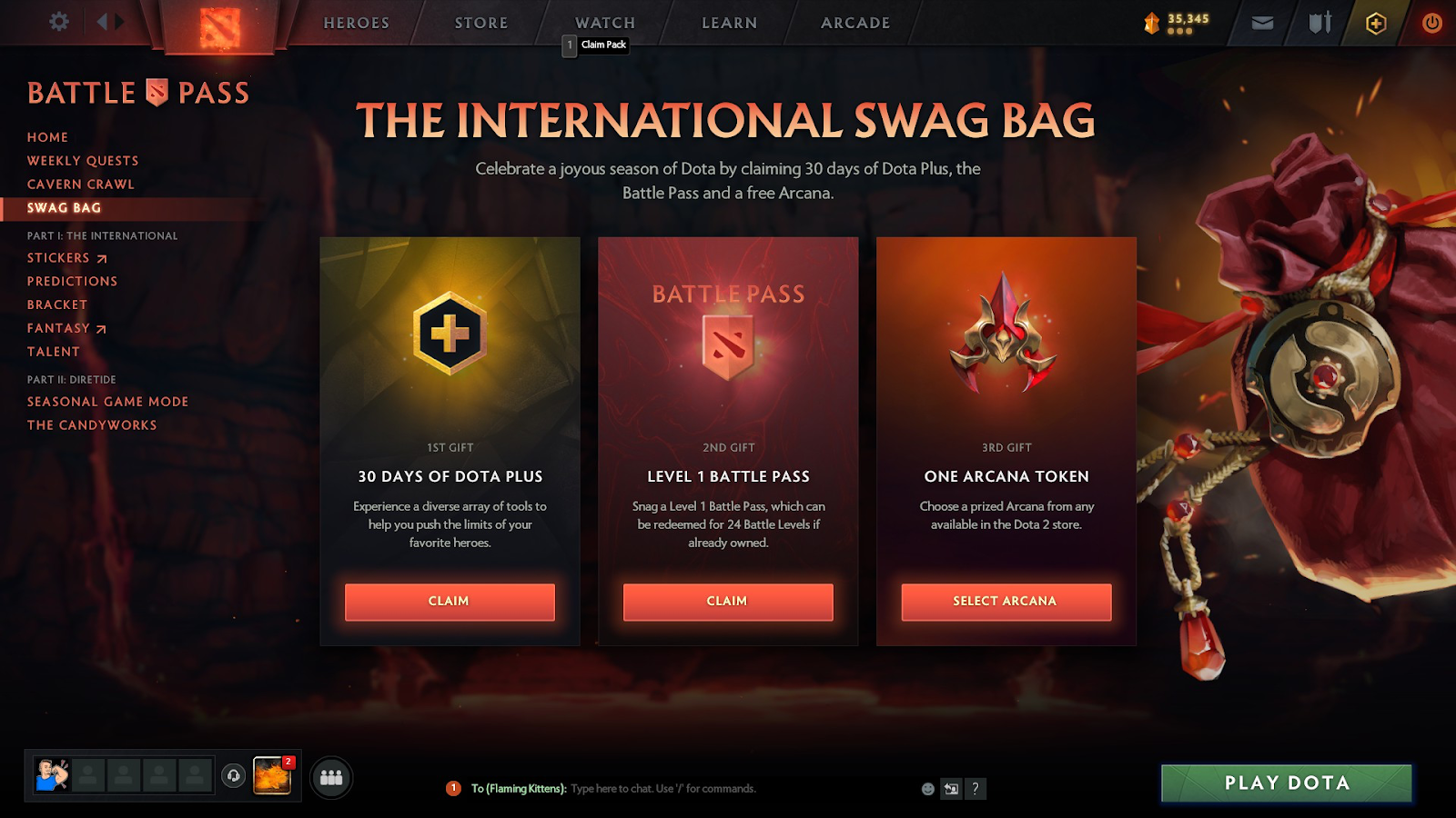 Dota 2, Dota 2: How to Get Free Arcana, Touch Touch Play