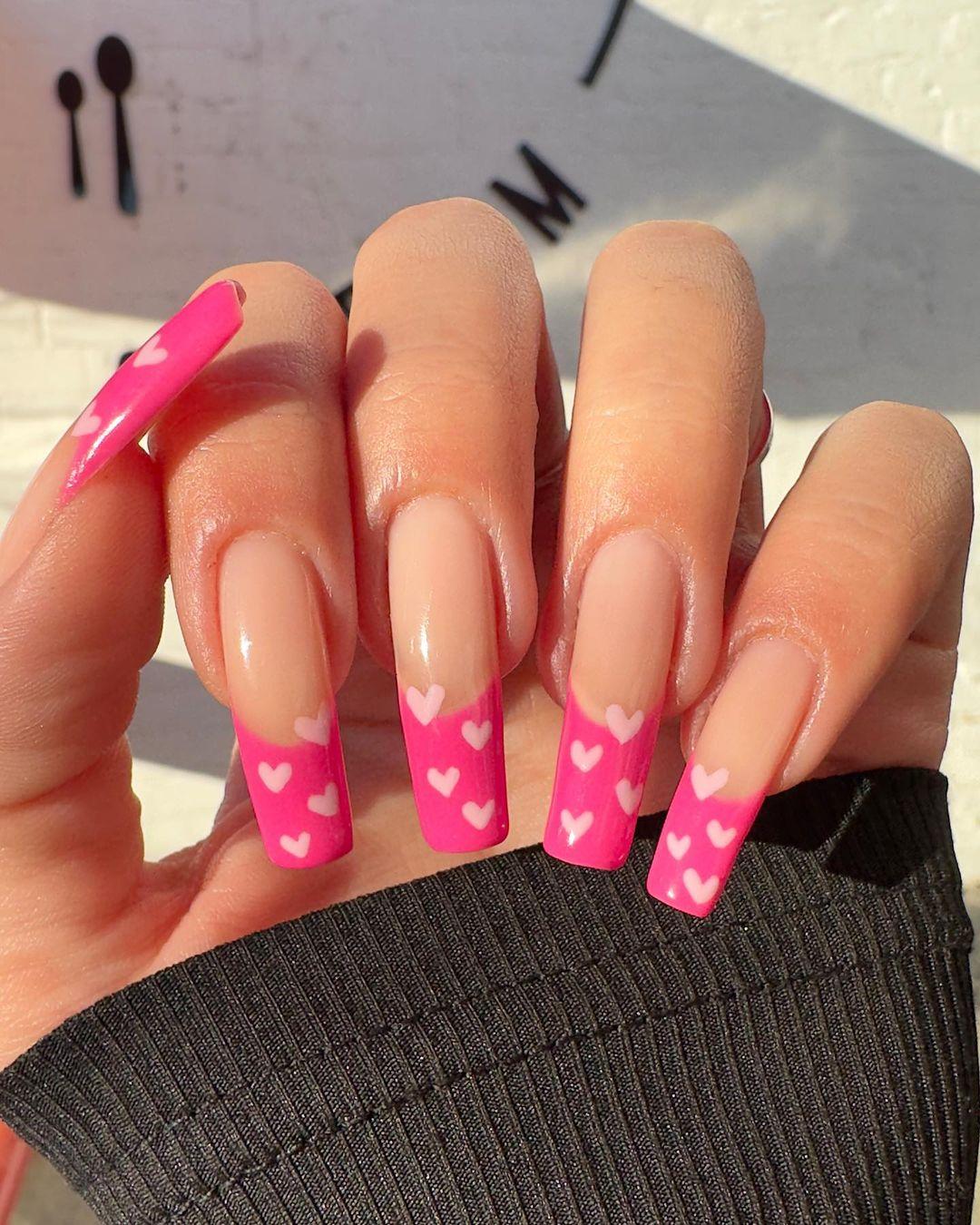 Sweetheart pastels Valentine Nail Designs