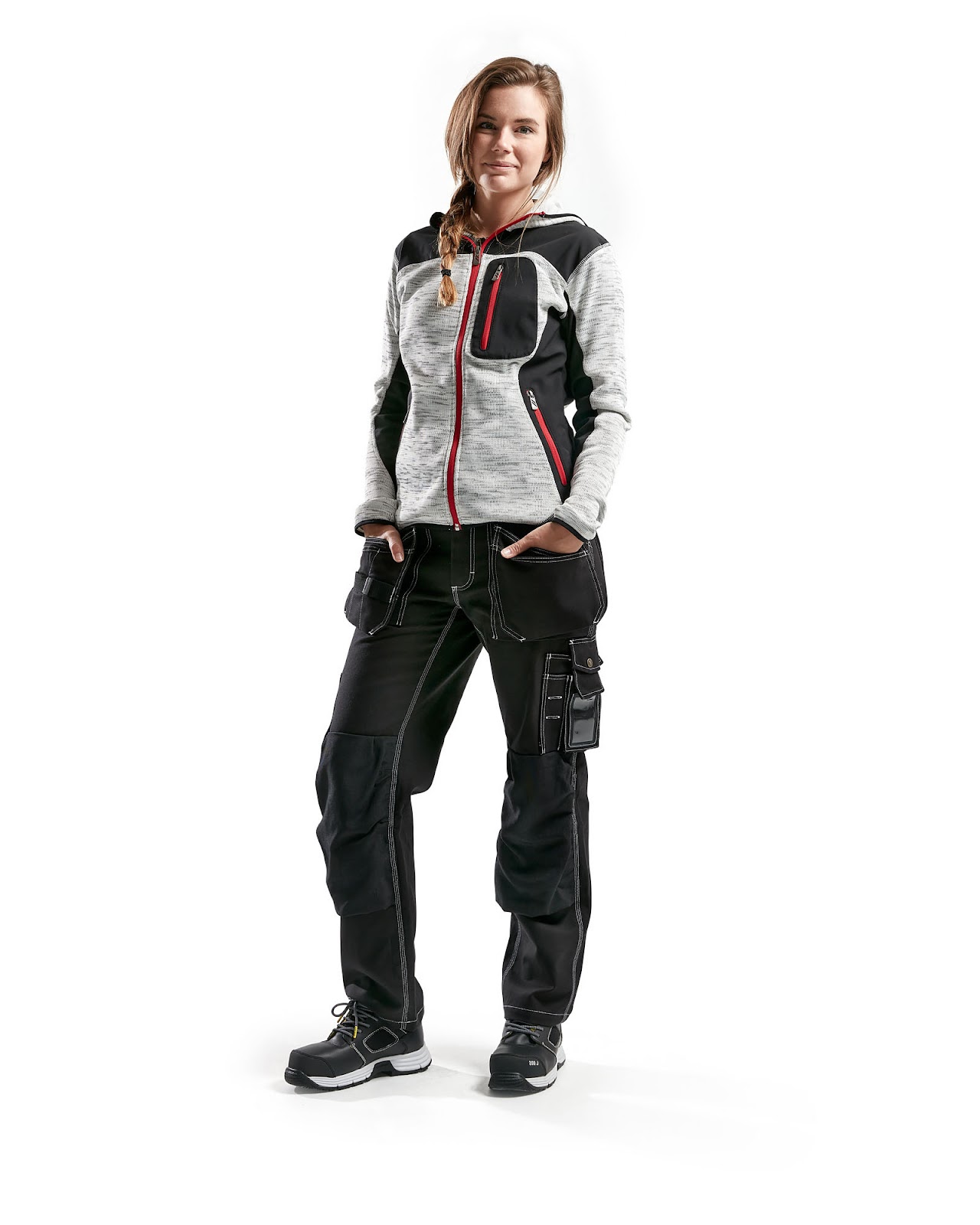 Blaklader 4931 493121179099 Damesvest gebreid, versterkt met softshell Grijs Mêlee/Zwart werkvrouw werkdame werkende vrouw meid dame werkkleding dames vrouwen ladies women woman Blaklader 4931 493121179099 Damesvest gebreid, versterkt met softshell Grijs Mêlee/Zwart werkvrouw werkdame werkende vrouw meid dame werkkleding dames vrouwen ladies women woman