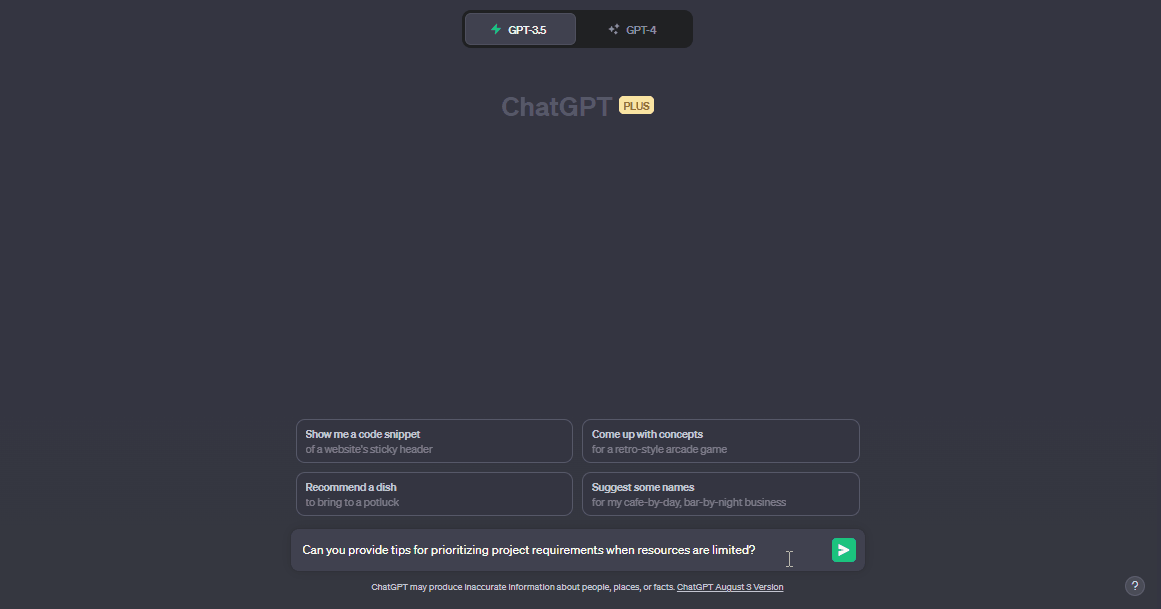 Scope and requirements management ChatGPT prompts