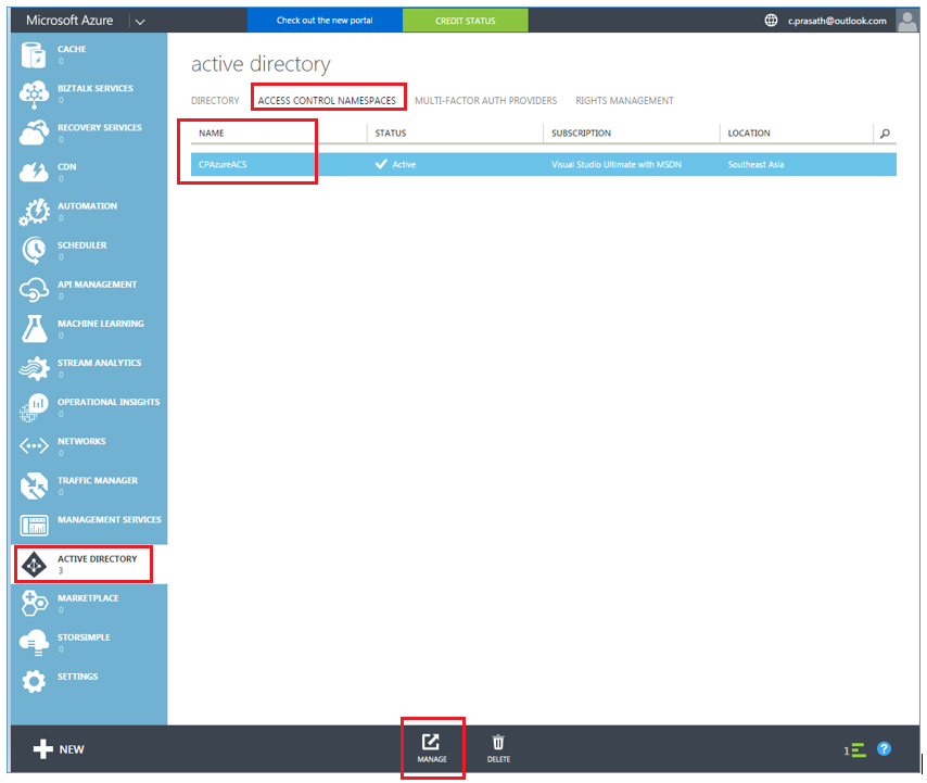 Access Control Namespace