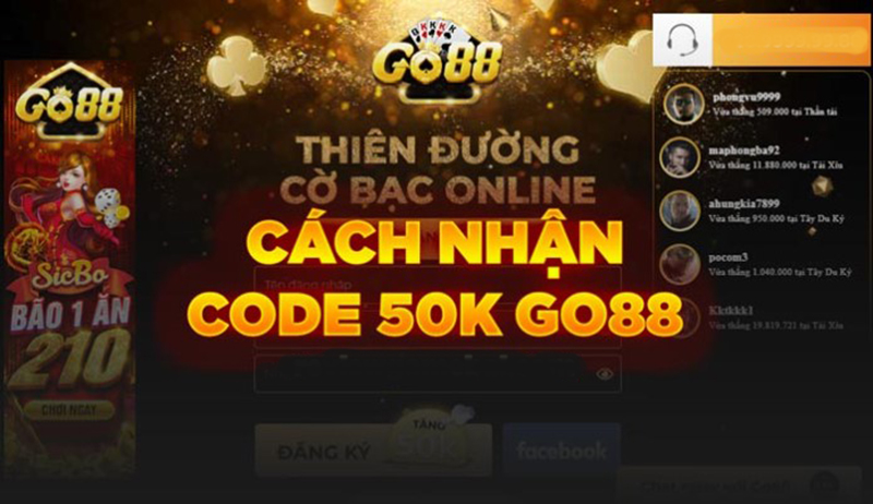 Code Go88 50K cho thành viên mới