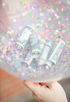 Money inside A balloon