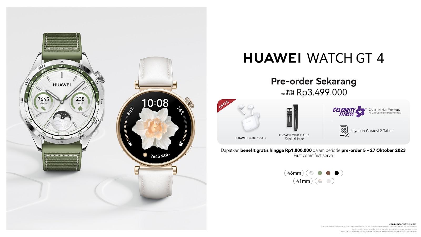 Informasi pre-order dan promo menarik pembelian HUAWEI WATCH GT 4