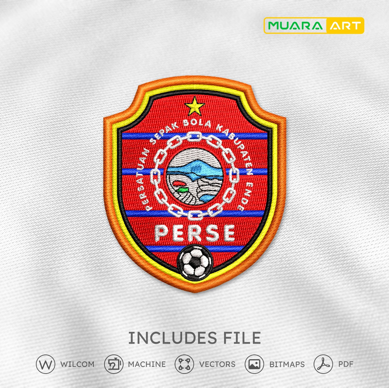 Desain Bordir Logo Perse Ende (Nusa Tenggara Timur)