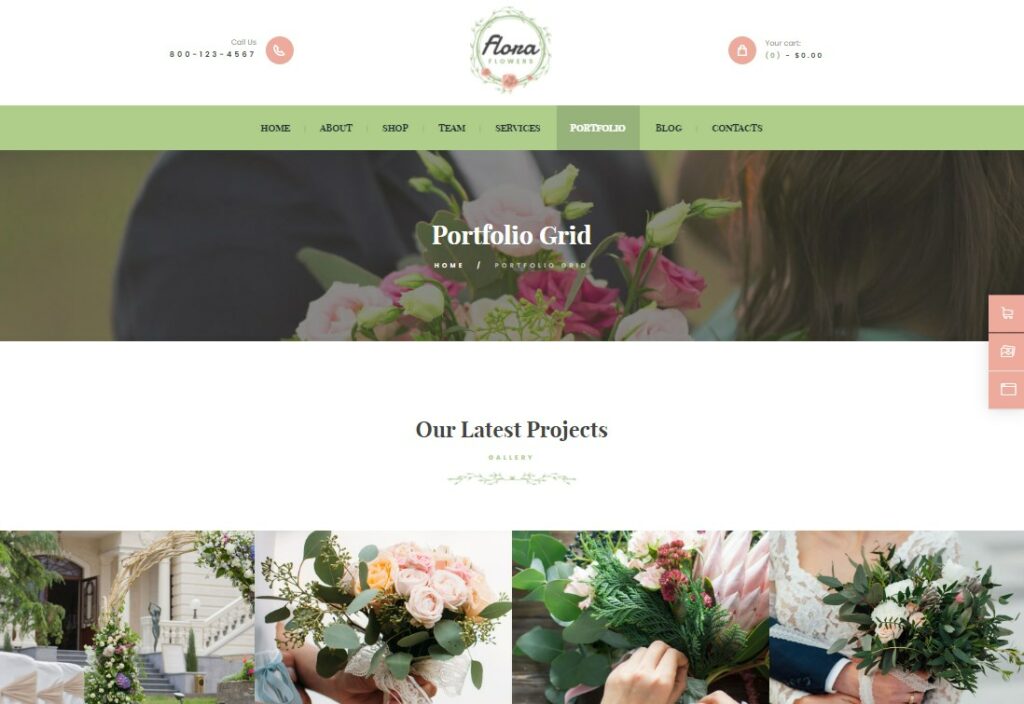 Flores Boutique |  Tema de WordPress para boutique de flores y floristería