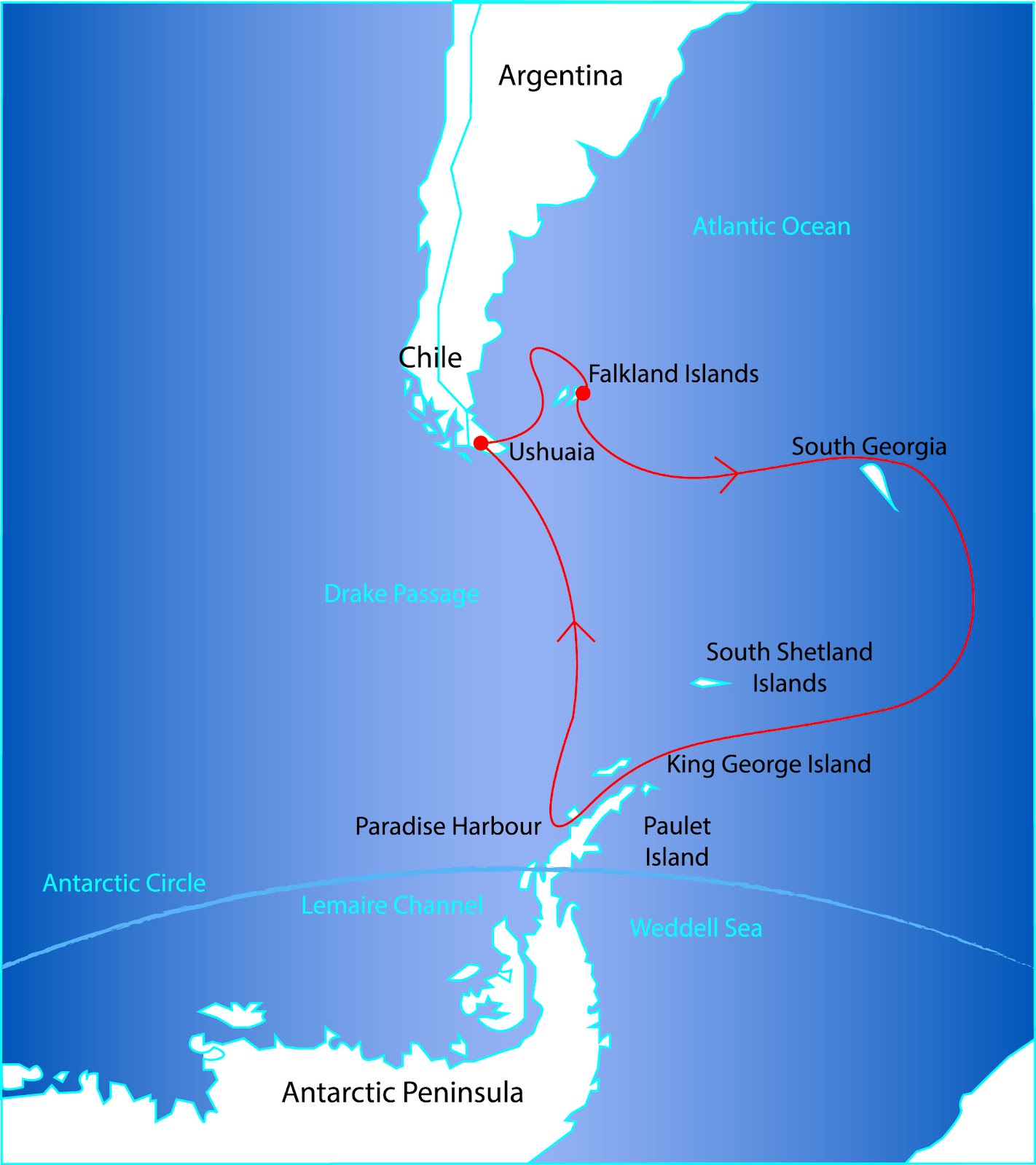 Antarctica Via Falklands and South Georgia Cruise- Todos los itinerarios para viajar a la Antártida
