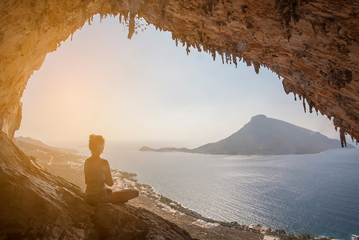 woman sitting in meditation