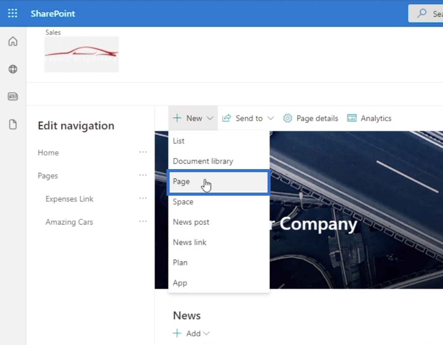 sharepoint site navigation