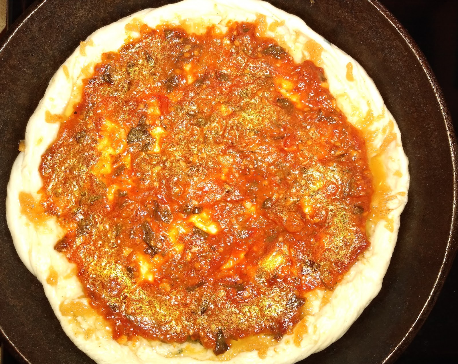 pizza with homemade and homegrown sauce picture