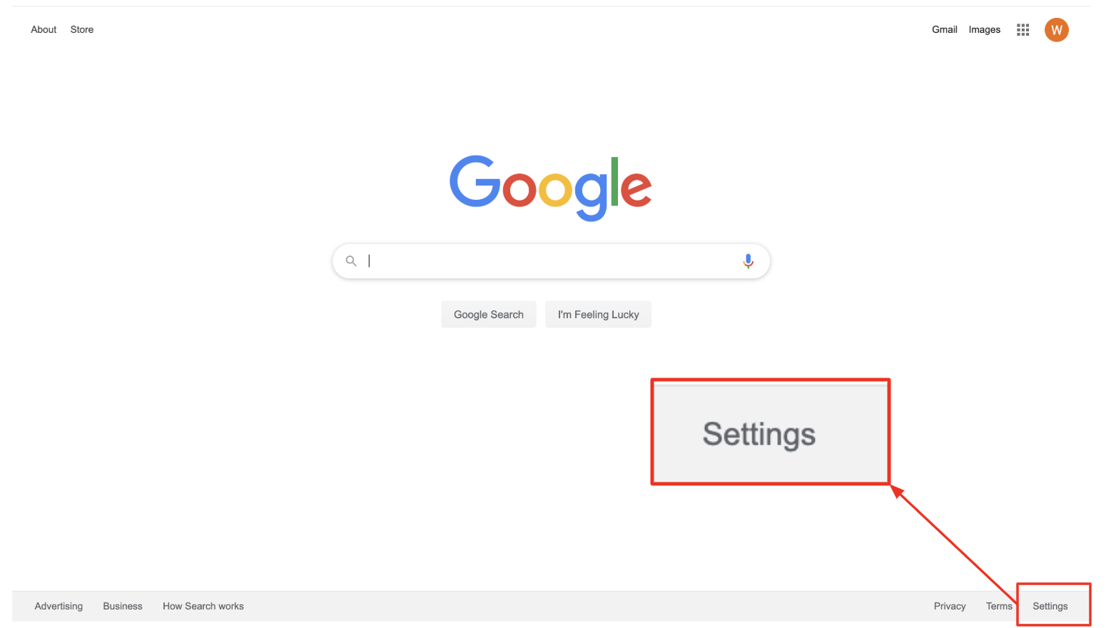 google search settings