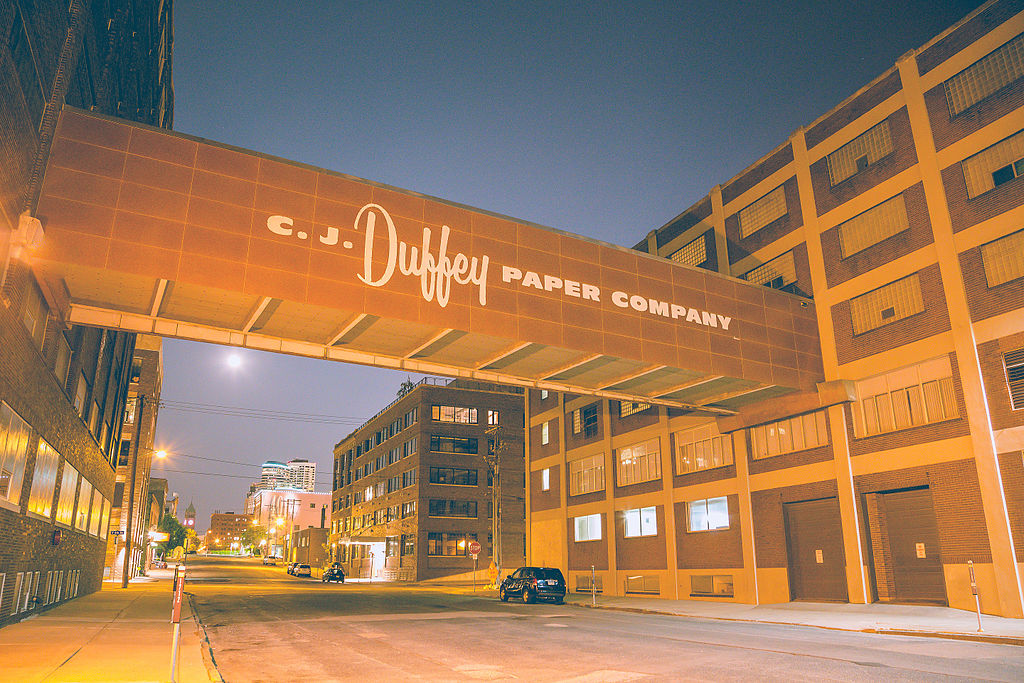 Historic C.J. Duffey Paper Company warehouse that has been converted into a loft space.