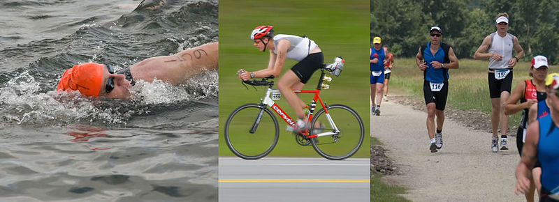 of triathlon: swimming,