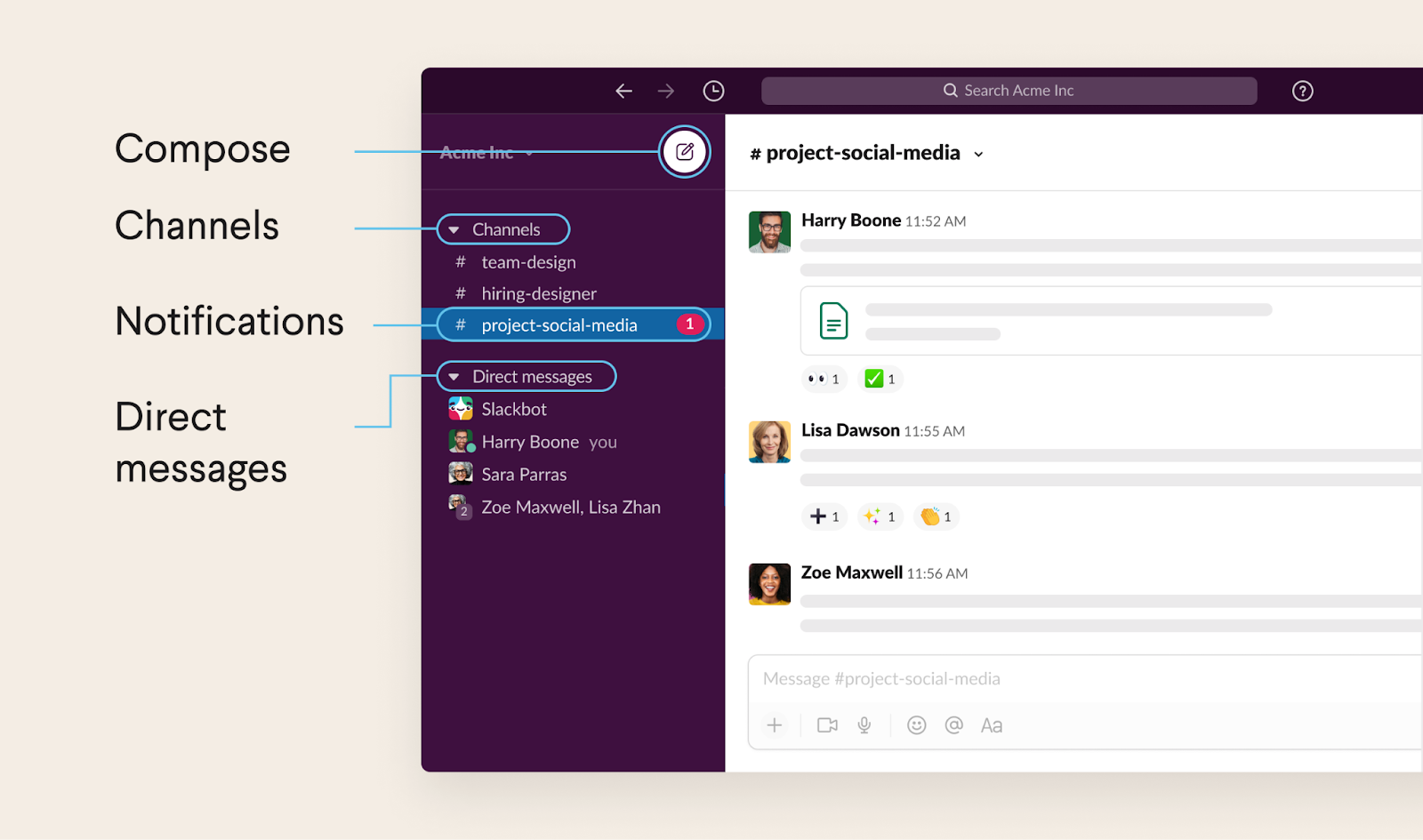 Messaging platform. Slack Скриншоты уведомлений. Slack реакции. Slack экраны. Slack direct message.