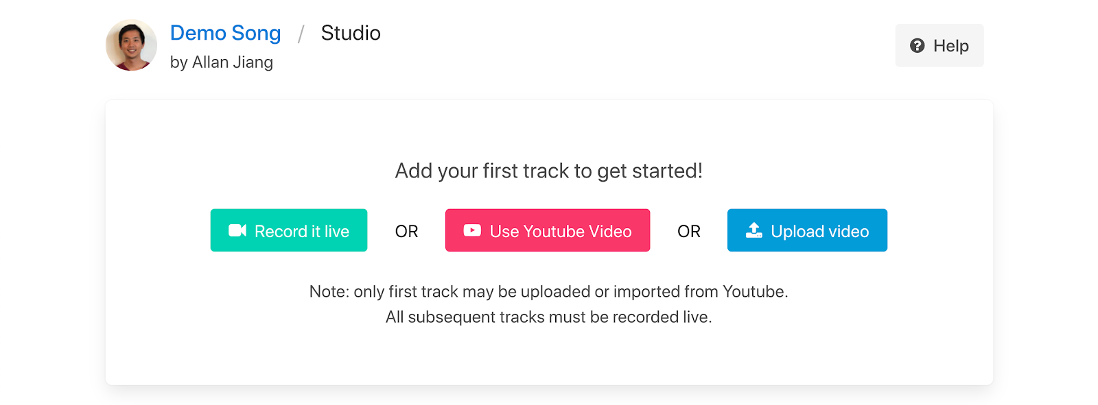 add first track options