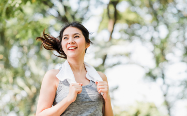 Woman doing exercise routine