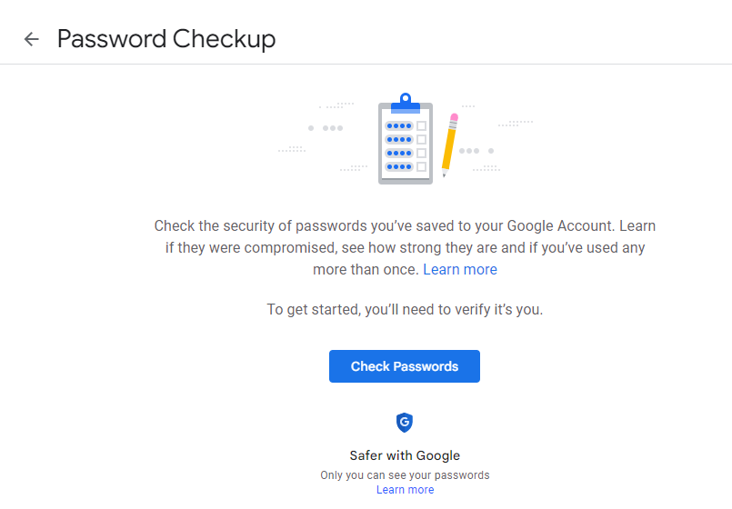 Chrome Password Checkup