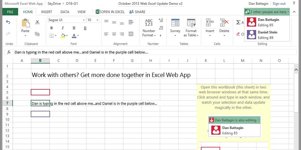 Microsoft Excel collaboration tools
