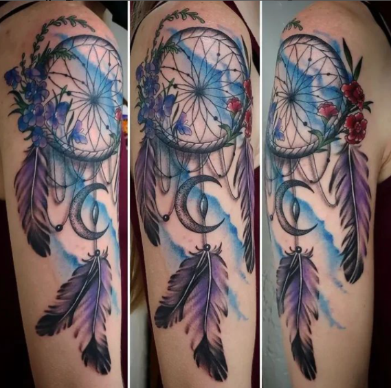 Purple Dream Catcher Tattoo