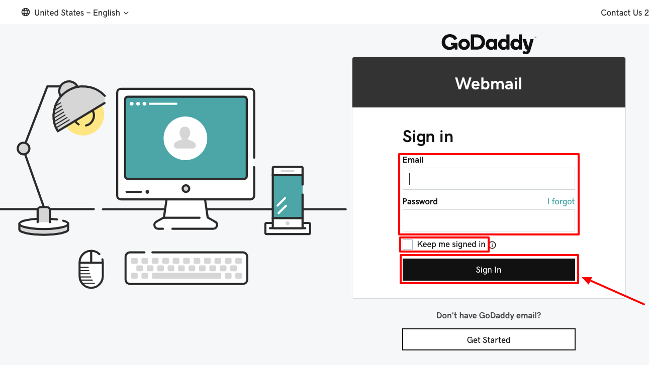 GoDaddy Webmail Sign in