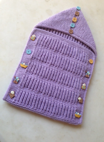light purple sleep sack with hood