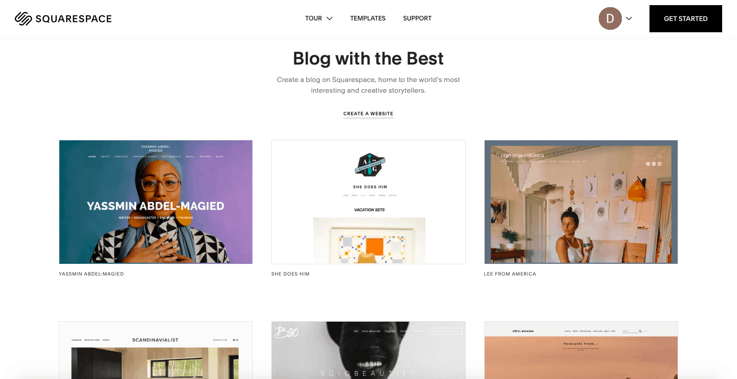 Blogues Squarespace