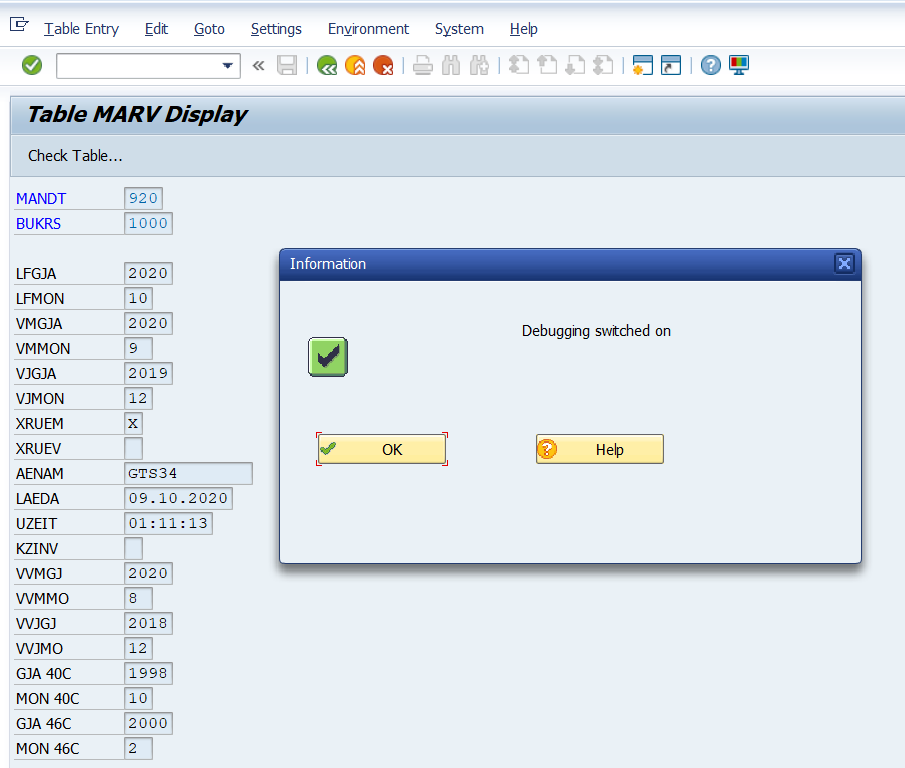 Edit SAP Table in Debug Mode Using SE16
