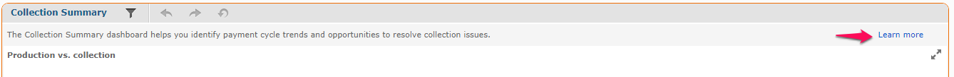 Click the “Learn More” link to access a Community article with additional information about the dashboard.