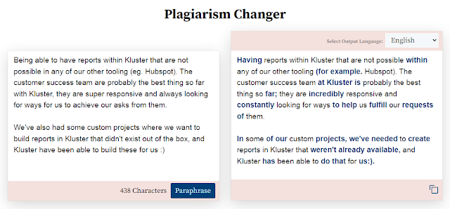 Plagiarism-Changer.com website screenshot