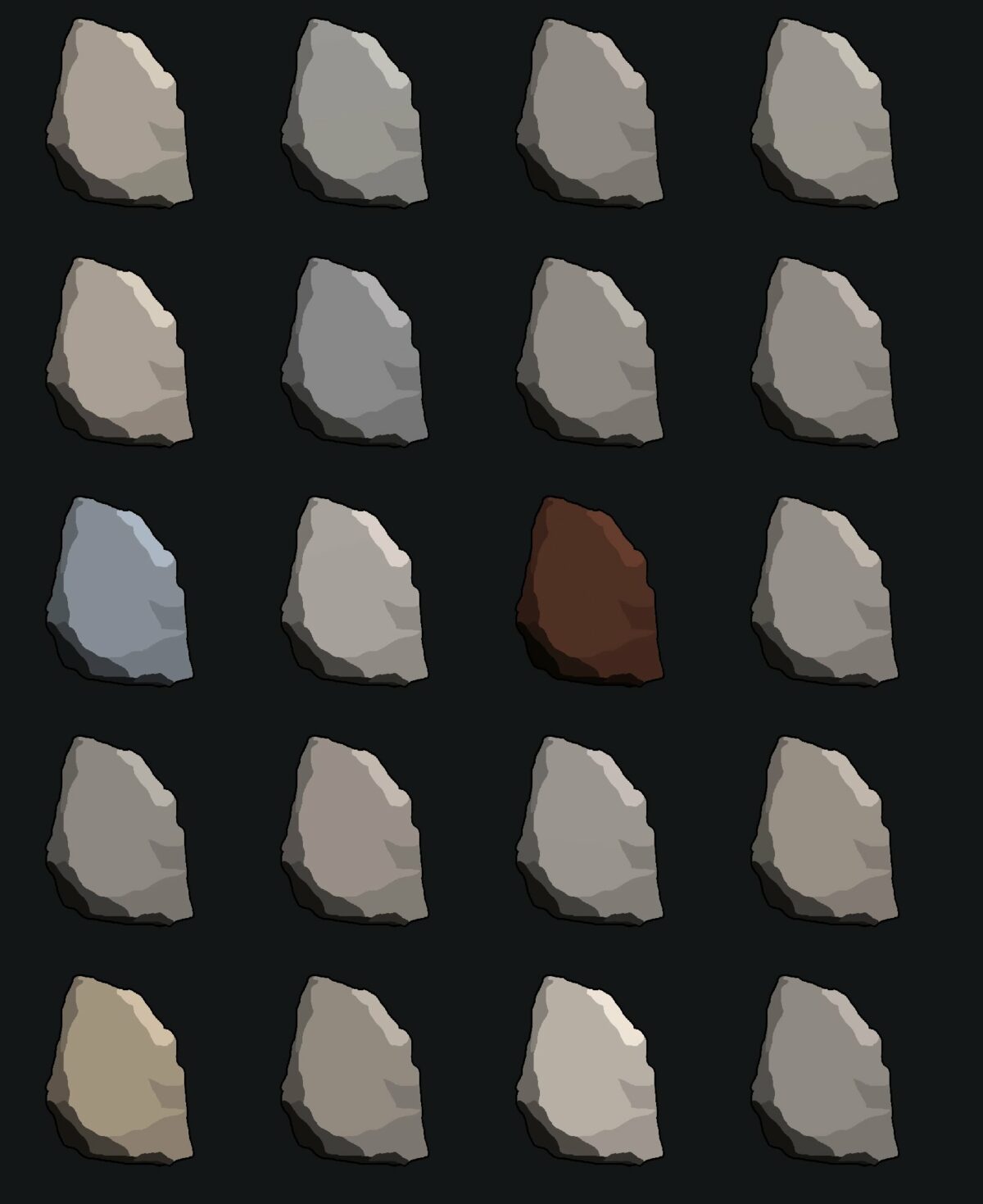 Rocks in different shades of grey and brown - Bitcoin Inscriptions