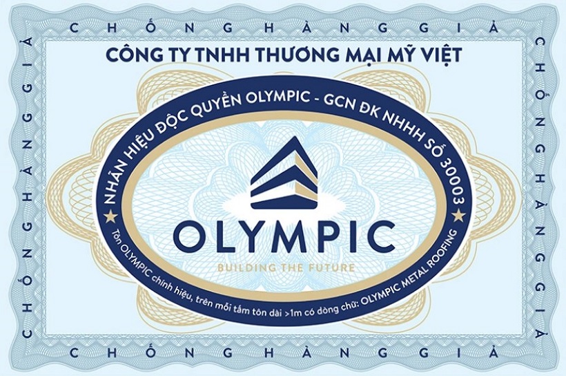 Tất cả các sản phẩm của thương hiệu tôn Olympic đều sẽ được dán tem chống giả