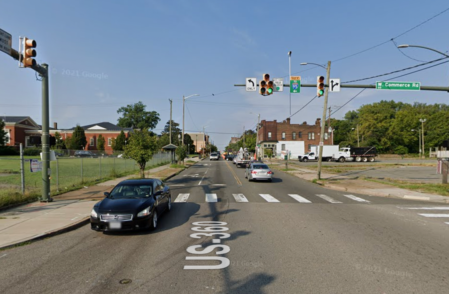 street view of Commerce Road and Hull Street Rd from google maps