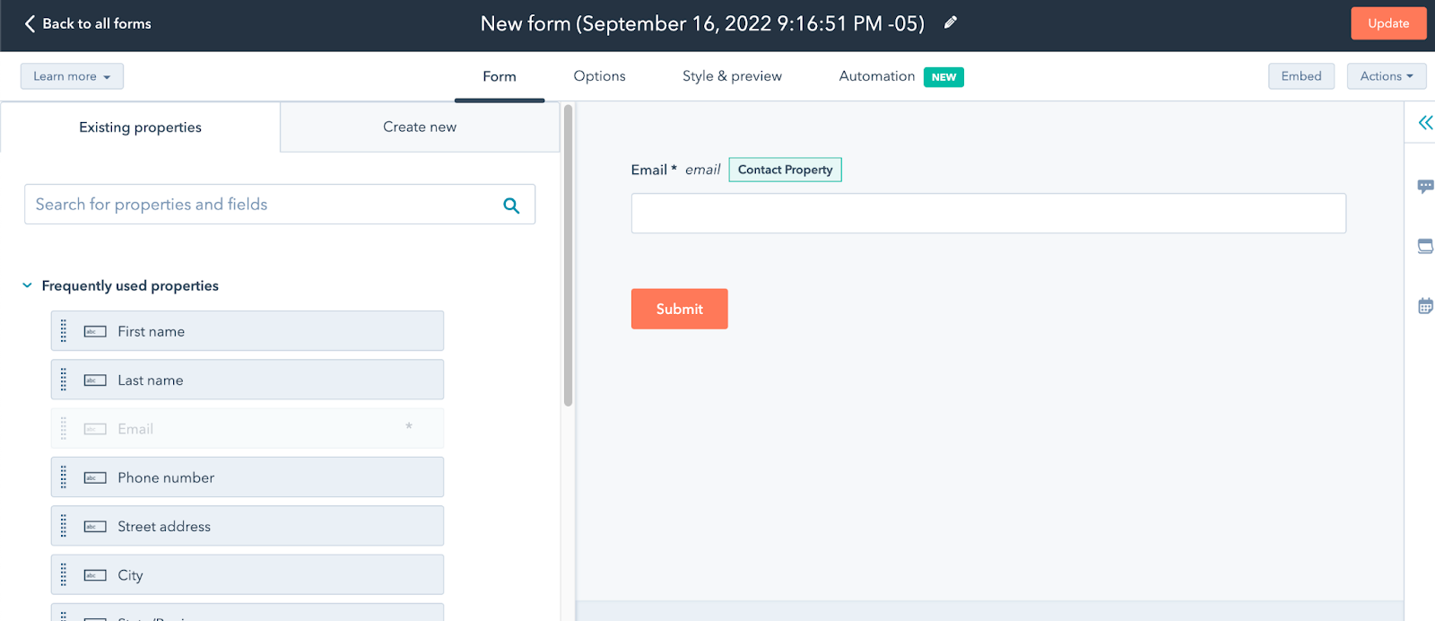 hubspot form editor