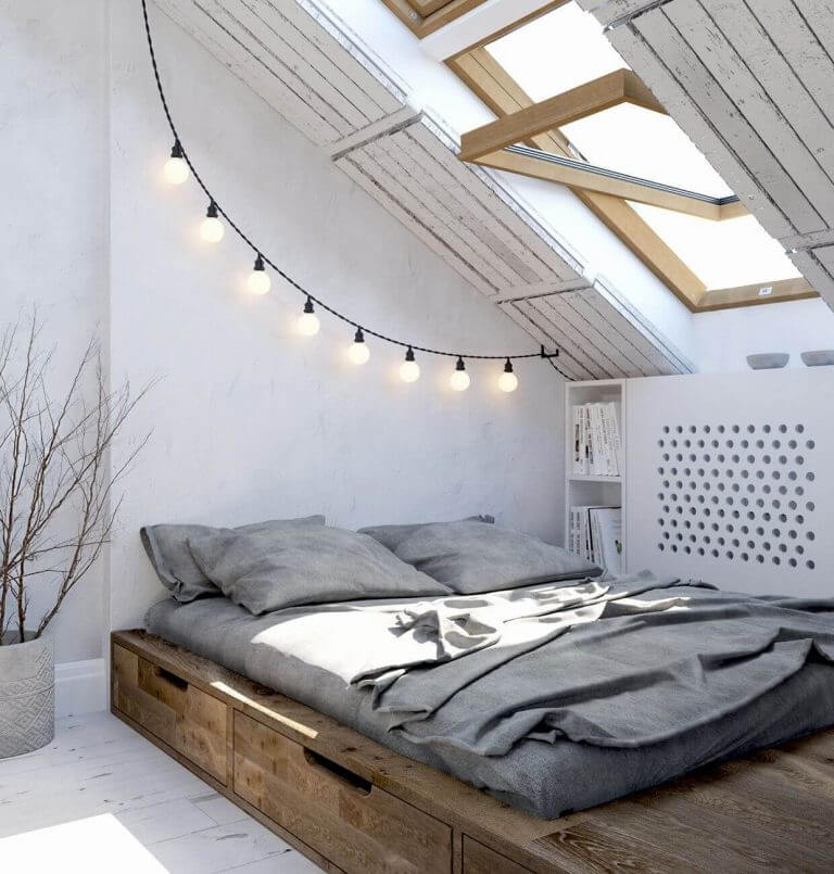  Mẫu phòng ngủ áp mái phong cách Scandinavian