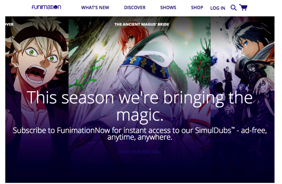 Watch Anime online at Funimation