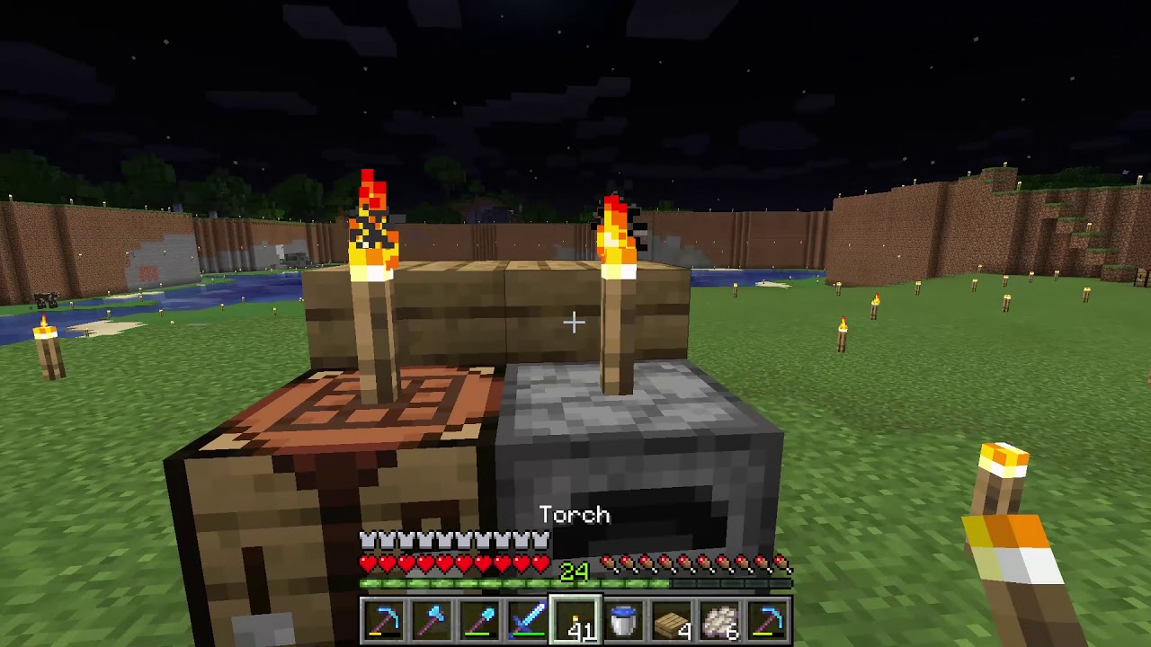 10 Minecraft Hacks- It is possible to place torches on crafting tables and furnaces
