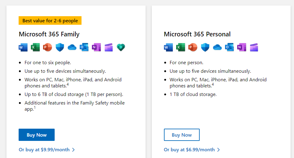 Microsoft 365 pricing. 