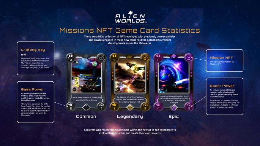 Mission NFT game card statistics