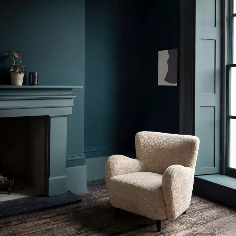 dark blue living room