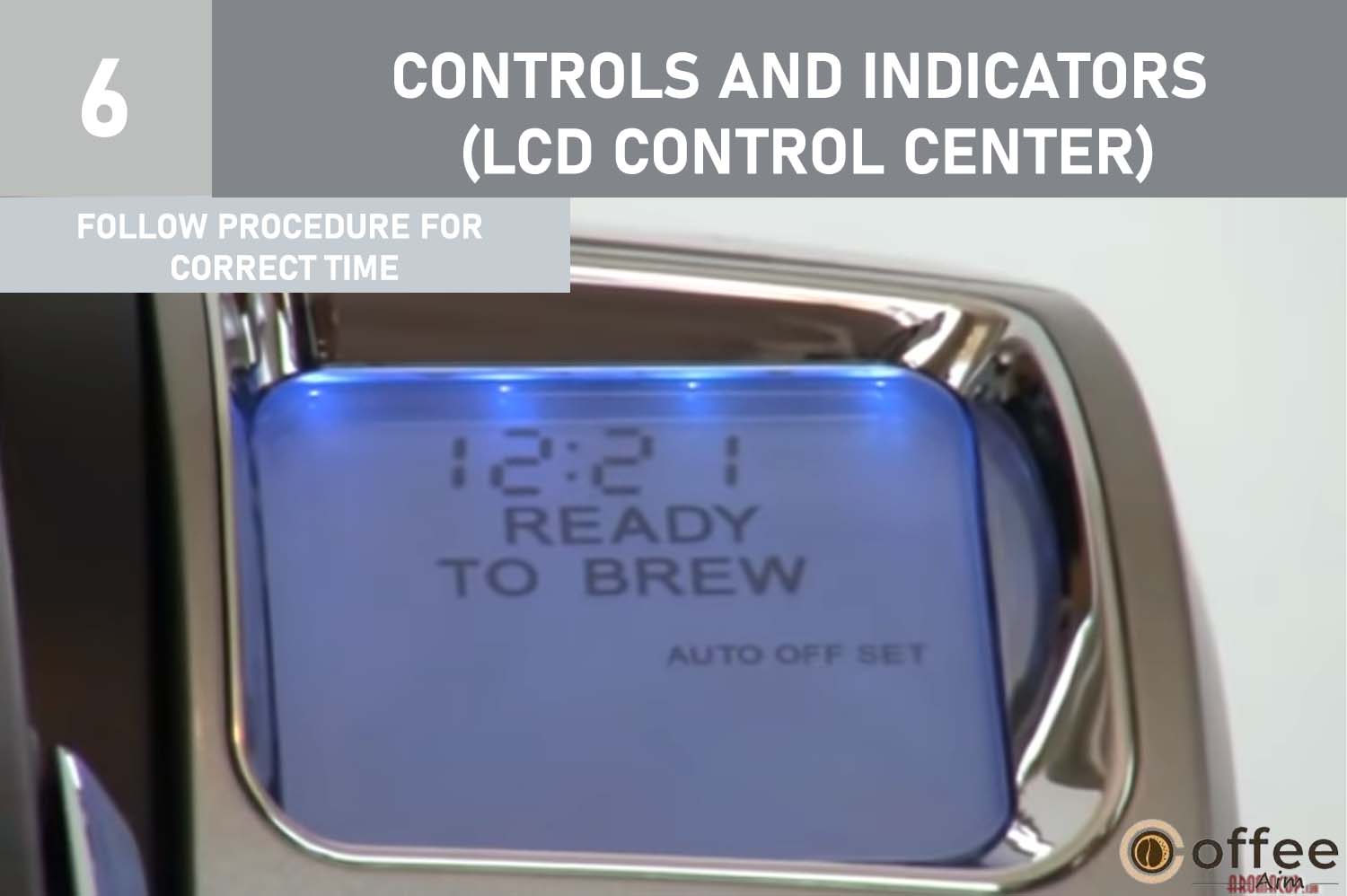 Following the outlined procedure is crucial to display the correct time on the LCD Control Center. In case of power loss, the clock needs to be reset promptly for proper Brewer functionality.