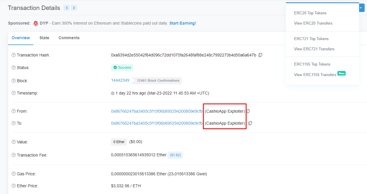 cashio exploiter