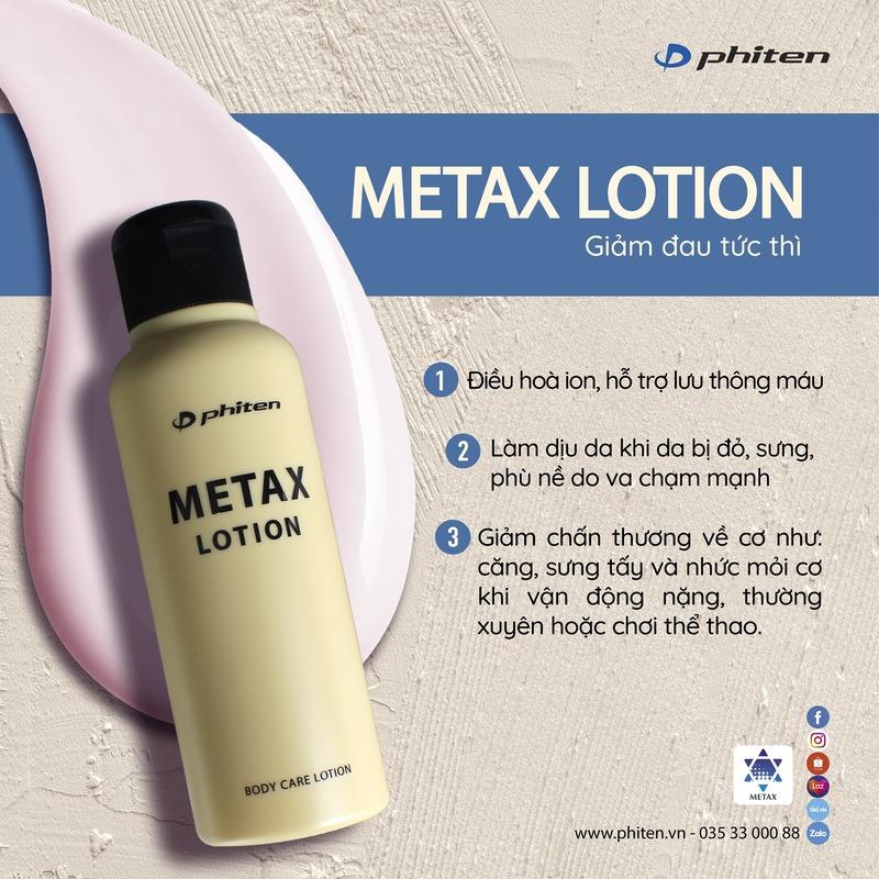 Metax Lotion - Sữa dưỡng thể giúp lưu thông máu, iarm đau tức thì