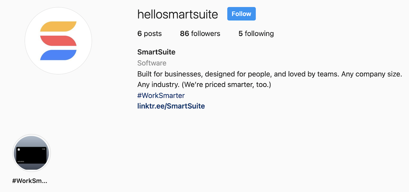 SmartSuite's Instagram page