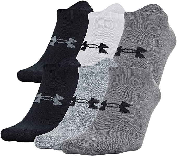 Under Armour Adult Essential Lite No Show Socks, 6 Pairs